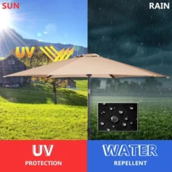 Costway 10FT Patio Umbrella 6 Ribs Market Steel Tilt W/Crank Outdoor Garden Beige -Outdoor Deals Garden Store GUEST 8c28873e 6159 4fa7 ae47 0796b78273d4