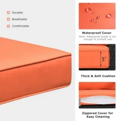 Costway 2PCS Outdoor Wicker Rocking Chair Patio Lawn Rattan Single Chair Glider W/ Cushion -Outdoor Deals Garden Store GUEST 8ca48ed5 2ad1 4cfc a5d4 914c02ca85b2