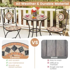 3pcs Patio Bistro Set Outdoor Patio Conversation Furniture Folding Dining Garden -Outdoor Deals Garden Store GUEST 8d2fadc9 4571 48ec 9f08 d05bdbe5e8f3