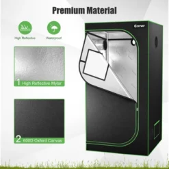 Costway 36''x36''x72'' Mylar Hydroponic Grow Tent W/Observation Window & Floor Tray GrayBlack -Outdoor Deals Garden Store GUEST 8e3d66ff d7f2 4bff 8af8 db025e690b6b