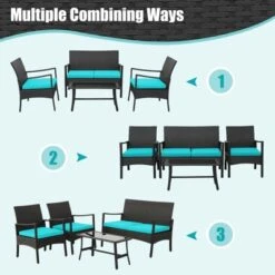 Costway 8PCS Patio Wicker Furniture Set Cushioned Chairs& Loveseat With Coffee Table Garden 9 Costway 8PCS Patio Wicker Furniture Set Cushioned Chairs& Loveseat With Coffee Table Garden -Outdoor Deals Garden Store GUEST 8e5f6a61 86f3 4681 a403 eb1e0bfd924c