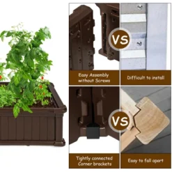 Costway 48''x24'' Raised Garden Bed Rectangle Plant Box Planter Flower Vegetable Brown -Outdoor Deals Garden Store GUEST 8e72f20e 4266 4b88 afd2 80f81ab309b9