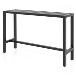 Costway Outdoor Metal Bar Table Patio Rectangular Counter Height Dining Table Black -Outdoor Deals Garden Store GUEST 8e9880b2 096d 4e5c 8715 91a3b52038c5