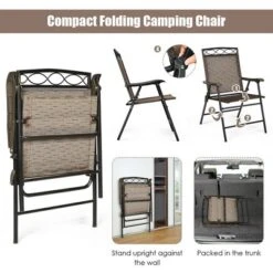 Costway 2PCS Folding Chairs Patio Garden Outdoor W/ Steel Frame Armrest Footrest -Outdoor Deals Garden Store GUEST 8f8ad913 26a0 44e6 8808 fecc5e7b932d