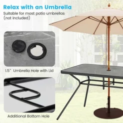 Costway Patio Rectangle Dining Table 49'' X 29.5'' Marble-Like Tabletop With Umbrella Hole 14 Costway Patio Rectangle Dining Table 49'' X 29.5'' Marble-Like Tabletop With Umbrella Hole -Outdoor Deals Garden Store GUEST 8f9a0e7e 3393 415b a452 cc5b0f589ba6