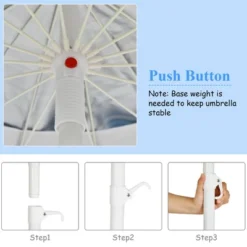 Costway 8 FT Beach Umbrella Outdoor Tilt Sunshade Sand Anchor W/Carry Bag -Outdoor Deals Garden Store GUEST 8fb8d410 f29a 4813 af2a 2205fedfb3fc