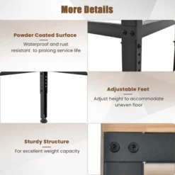 Costway 48" Adjustable Work Bench Heavy-Duty Steel Frame Worktable With Power Outlets -Outdoor Deals Garden Store GUEST 907e22dc 8e4b 4906 9179 f79857eb7d5c