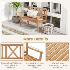 Costway 2-Person Bench Patio Acacia Wood Outdoor Loveseat Chair Garden Natural 15 Costway 2-Person Bench Patio Acacia Wood Outdoor Loveseat Chair Garden Natural -Outdoor Deals Garden Store GUEST 9084e897 c519 4070 a3db 75f238dbdf10