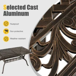 Costway 59'' Outdoor Dining Table All-Weather Cast Aluminum Umbrella Hole 6 Person Bronze 14 Costway 59'' Outdoor Dining Table All-Weather Cast Aluminum Umbrella Hole 6 Person Bronze -Outdoor Deals Garden Store GUEST 911ea8e6 9b07 4470 a085 b80128faa8d2