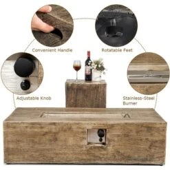 Costway 48''x27'' 50,000 BTU Propane Fire Pit Table Set W/ Side Table Tank Storage & Cover -Outdoor Deals Garden Store GUEST 92ad9fa0 f7e6 4547 bb57 1070068f09e3