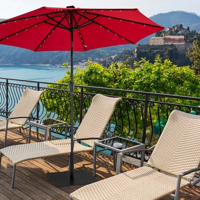 Costway 40 LBS Square Umbrella Base Stand Weighted Patio Market Umbrellas Black 2 Costway 40 LBS Square Umbrella Base Stand Weighted Patio Market Umbrellas Black - Image 2