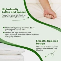 Costway 5PCS Patio Rattan Furniture Set Acacia Wood Table Top Sofa Cushion Deck -Outdoor Deals Garden Store GUEST 9400b489 6b26 48a2 afe7 fa247e82c4b2