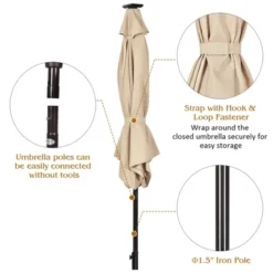 Costway 9' Solar LED Lighted Patio Market Umbrella Tilt Adjustment Crank Lift 17 Costway 9' Solar LED Lighted Patio Market Umbrella Tilt Adjustment Crank Lift -Outdoor Deals Garden Store GUEST 9463a4d1 2da5 42f2 bec6 32d84fd0e6f8