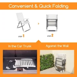 Costway Patio PP Folding Chair Adjustable Reclining 7-Level All-Weather Portable Outdoor -Outdoor Deals Garden Store GUEST 94af9fa7 ec72 46b2 92a3 0034c957f410