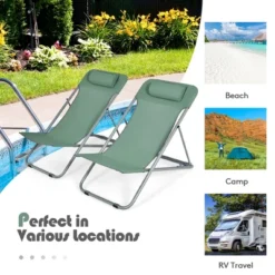 Costway Set Of 2 Beach Chair Portable 3-Position Lounge Chair W/ Headrest BlueGreenOrange 18 Costway Set Of 2 Beach Chair Portable 3-Position Lounge Chair W/ Headrest BlueGreenOrange -Outdoor Deals Garden Store GUEST 96701013 4a6f 4614 9293 e7b8dc7177cd