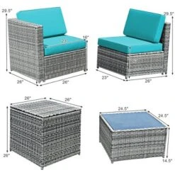 Costway 8 PCS Wicker Sofa Rattan Furniture Set Patio Furniture W/ Storage Table White BlackTurquoiseRed -Outdoor Deals Garden Store GUEST 96c91c79 1296 4055 841e 1c55113dc836