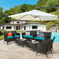 Costway 8PCS Rattan Patio Furniture Set Cushioned Sofa Chair Coffee Table -Outdoor Deals Garden Store GUEST 97c2192a fc71 4b68 8446 cfe226b02c56 1