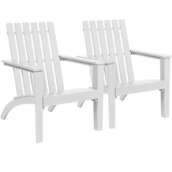 Costway Outdoor Wooden Adirondack Chair Patio Lounge Chair W/ Armrest -Outdoor Deals Garden Store GUEST 97edf307 27e1 4b4b 9d5e 734ad1fce107