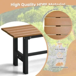 Costway 2PCS Outdoor HDPE Bench With Metal Frame 47'' X 14'' X 16'' For Yard Garden Brown/Black/Gray -Outdoor Deals Garden Store GUEST 9861c903 ee96 4353 97c4 f9bcc708608f