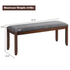 Costway Dining Bench Upholstered Entryway Bench Footstool Kitchen W/ Wood Legs -Outdoor Deals Garden Store GUEST 98962dc5 6b81 4d78 aa36 fee8946f718e