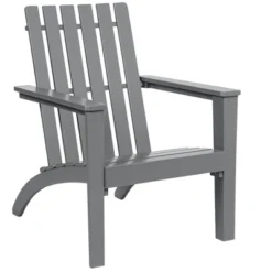Costway Patio Adirondack Chair Acacia Wood Lounge Armrest Garden Deck WhiteBlackGray -Outdoor Deals Garden Store GUEST 98adf872 1036 4a68 96bd e23eed70b979