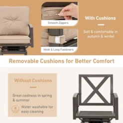 Costway Patio 3pcs Swivel Bar Height Bistro Set Cushioned Table Stools Furniture Outdoor -Outdoor Deals Garden Store GUEST 98d8374d bcd9 4d2a 8f5d 6237a103f271