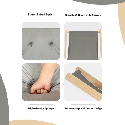 Costway Set Of 2 Foldable Wood Sling Beech Chairs W/ 3 Adjustable Positions&Free Cushion 7 Costway Set Of 2 Foldable Wood Sling Beech Chairs W/ 3 Adjustable Positions&Free Cushion - Image 7