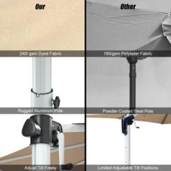 Costway 11' Patio Cantilever Offset Umbrella 360 Degrees Rotation Aluminum Tilt -Outdoor Deals Garden Store GUEST 98ec3411 0f7d 40b1 acfd 02214d263b33