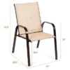 Costway 4PCS Patio Chairs Garden Deck Yard With Armrest Brown/Beige/Gray