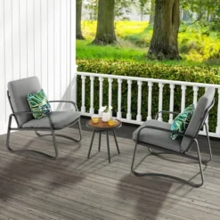 Costway 3pcs Patio Bistro Conversation Set DPC Tabletop Metal Cushioned Chairs Outdoor -Outdoor Deals Garden Store GUEST 9d02955d 5230 4499 897a 568209a14eb4