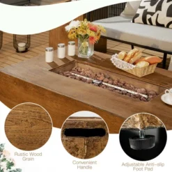 Costway 48 X27-inch Outdoor Gas Fire Pit Table 50,000 BTU W/ Lava Rocks & Cover -Outdoor Deals Garden Store GUEST 9ddc8beb d56f 45b3 925d b3fe310e0aec