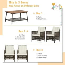 Costway 10PCS Patio Rattan Furniture Set Cushioned Sofa Armrest Wooden Tabletop -Outdoor Deals Garden Store GUEST 9f2727b0 3194 4ae4 9ab7 94ab2a912a8b