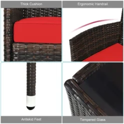 Costway 8PCS Rattan Patio Furniture Set Cushioned Sofa Chair Coffee Table -Outdoor Deals Garden Store GUEST 9f2af78d 5ae1 433d a598 2c69a5903d2d