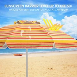 Costway 6.5FT Patio Beach Umbrella Sun Shade Tilt Carry Bag -Outdoor Deals Garden Store GUEST 9fe54d16 6e9f 4edc 8476 bc5b1f19ed78