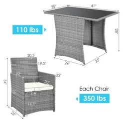 Costway 3PCS Patio Rattan Furniture Set Cushioned Sofa Armrest Garden WhiteRedNavyTurquoise 16 Costway 3PCS Patio Rattan Furniture Set Cushioned Sofa Armrest Garden WhiteRedNavyTurquoise -Outdoor Deals Garden Store GUEST a00a7589 6b9e 4973 853f fb2ff4806015