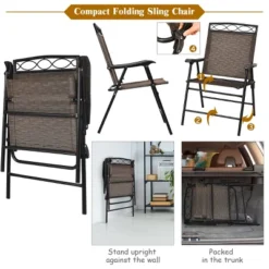Costway 3 PCS Bistro Conversation Patio Pub Dining Set W/ 2 Folding Chairs & Glass Table 15 Costway 3 PCS Bistro Conversation Patio Pub Dining Set W/ 2 Folding Chairs & Glass Table -Outdoor Deals Garden Store GUEST a0d18d80 222f 4d50 aaa2 5e930d83bf71
