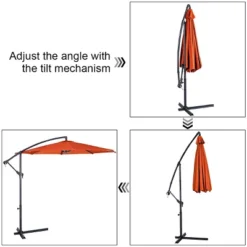 Costway 10 Ft Hanging Umbrella Patio Sun Shade Offset Outdoor Market Cross Base Orange 14 Costway 10 Ft Hanging Umbrella Patio Sun Shade Offset Outdoor Market Cross Base Orange -Outdoor Deals Garden Store GUEST a14b4f29 c146 4464 be13 c0c35b2ac624