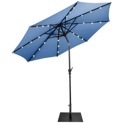 Costway 9ft Market Patio Umbrella W/Solar Lights & 40 LBS Steel Umbrella Stand 11 Costway 9ft Market Patio Umbrella W/Solar Lights & 40 LBS Steel Umbrella Stand - Image 11