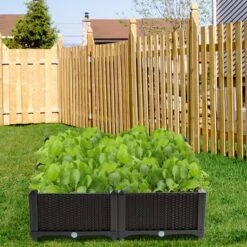 Costway Set Of 4 Raised Garden Bed Elevated Flower Vegetable Herb Grow Planter Box Brown -Outdoor Deals Garden Store GUEST a44f067d 61ce 4e94 bb9f ab5792f0e722