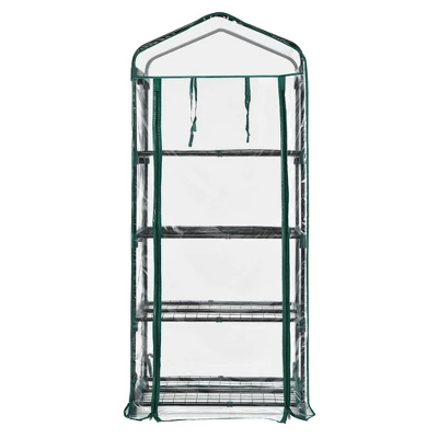 Costway White Mini Greenhouse W/ PVC Cover 4-Tier Portable Warm House 28'' X 19'' X 63'' 9 Costway White Mini Greenhouse W/ PVC Cover 4-Tier Portable Warm House 28'' X 19'' X 63'' - Image 9