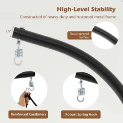 Costway Hanging Swing Hammock Chair With Stand Metal Frame Woven Backrest Seat Cushions -Outdoor Deals Garden Store GUEST a60ee52f 6317 4e58 9a27 f4f828a643aa