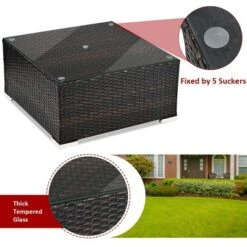 5PCS Patio Rattan Furniture Set Sectional Conversation Sofa W/ Coffee Table Red Navy -Outdoor Deals Garden Store GUEST a62f9ce5 729d 4a09 b76d 2ffb4cc1ecec