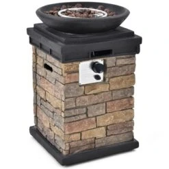 Costway Patio Propane Burning Fire Bowl Column W/ Cover 40,000 BTU & Lava Rocks -Outdoor Deals Garden Store GUEST a679503b f191 48ff b53c 5dd5c7ad9d10