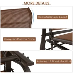 Costway 2-Person Patio Swing Glider Bench Loveseat Rocking Chair High Back Deck -Outdoor Deals Garden Store GUEST a76cc80a 2e10 4270 bb20 140b0dcbaf21