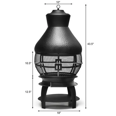 Costway Patio Fire Pit Chimenea Fireplace Wood Burning Heater Garden Backyard 3 Costway Patio Fire Pit Chimenea Fireplace Wood Burning Heater Garden Backyard - Image 3