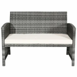 Costway 4PCS Patio Rattan Furniture Set Conversation Glass Table Top Cushioned Sofa White -Outdoor Deals Garden Store GUEST a837f834 04f8 4822 89e4 df3c4a030b9a 2