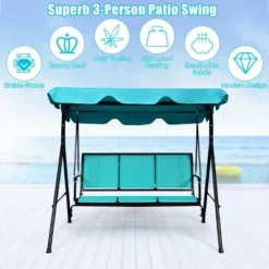 Costway 3 Person Patio Swing Canopy Yard Furniture -Outdoor Deals Garden Store GUEST a87faeef 7d74 4adb 86a9 93092c844b48