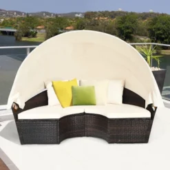 Costway Patio Rattan Daybed Cushioned Sofa Adjustable Table Top Canopy 3 Pillows 10 Costway Patio Rattan Daybed Cushioned Sofa Adjustable Table Top Canopy 3 Pillows -Outdoor Deals Garden Store GUEST a8a1c617 3cef 4787 bfb1 166186c8a3f7
