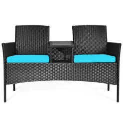 Costway Patio Rattan Conversation Set Seat Sofa Cushioned Loveseat Glass Table Chair RedTurquoise 17 Costway Patio Rattan Conversation Set Seat Sofa Cushioned Loveseat Glass Table Chair RedTurquoise -Outdoor Deals Garden Store GUEST ab8b6e4c 936e 4f8b 98b7 ca83f03e3856