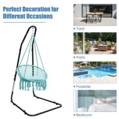 Costway Patio Adjustable 77" To 93" Hammock Chair Stand Hanging Chair Stand -Outdoor Deals Garden Store GUEST abbbe446 dcfc 4704 8000 f65aa457ec0e